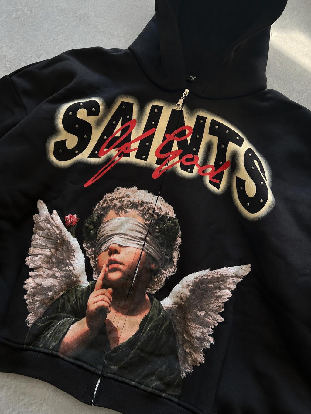 Felpa zip Saints of God nera