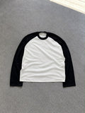 Longsleeve raglan bianco e blu