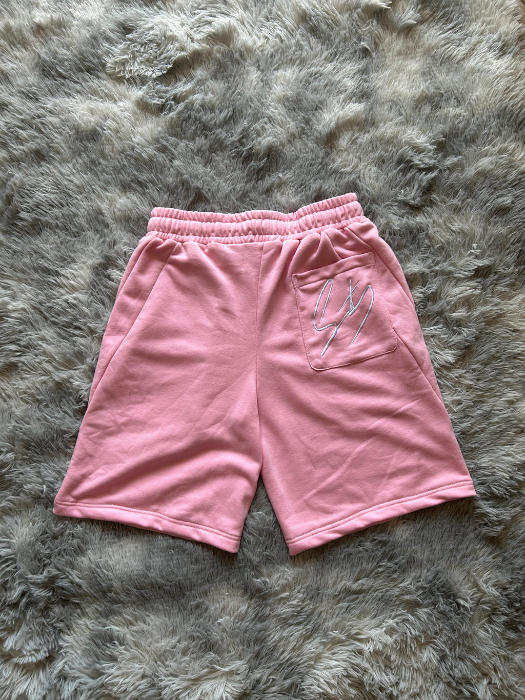 Shorts fit wide rosa pastello