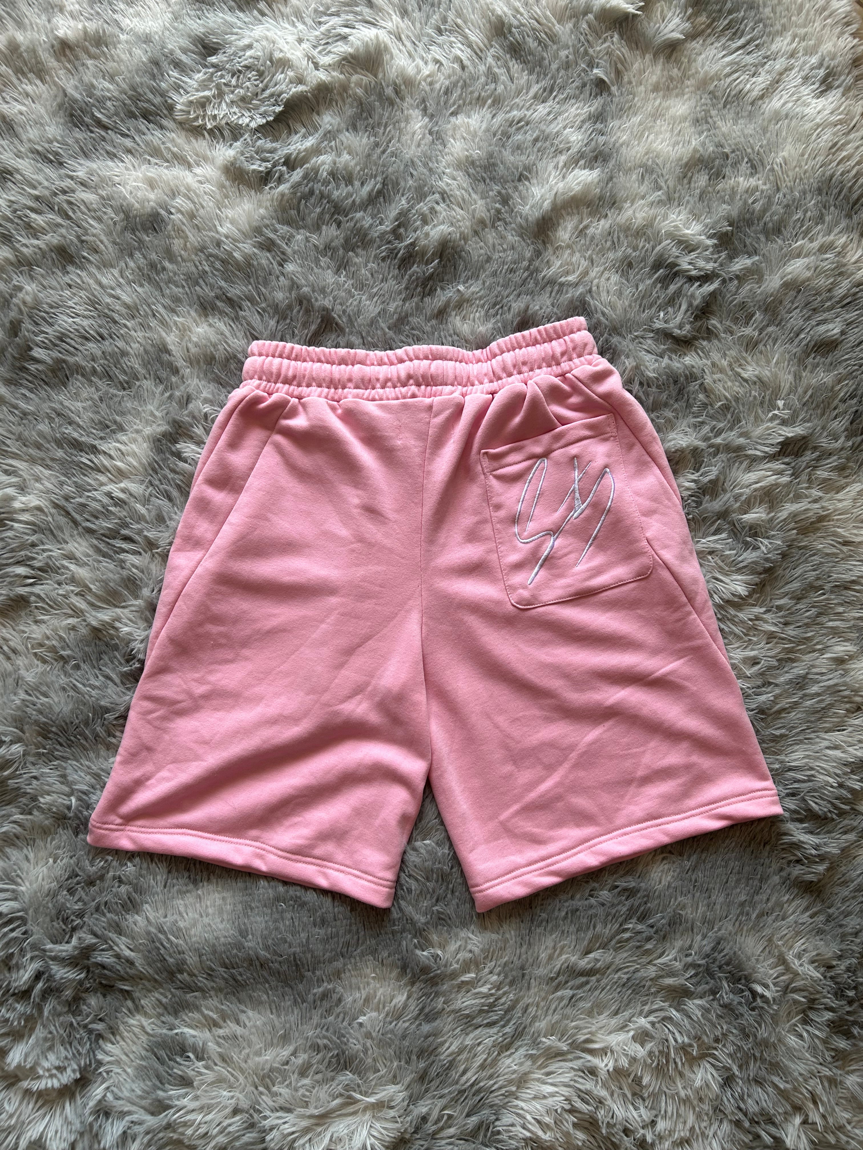 Shorts fit wide rosa pastello