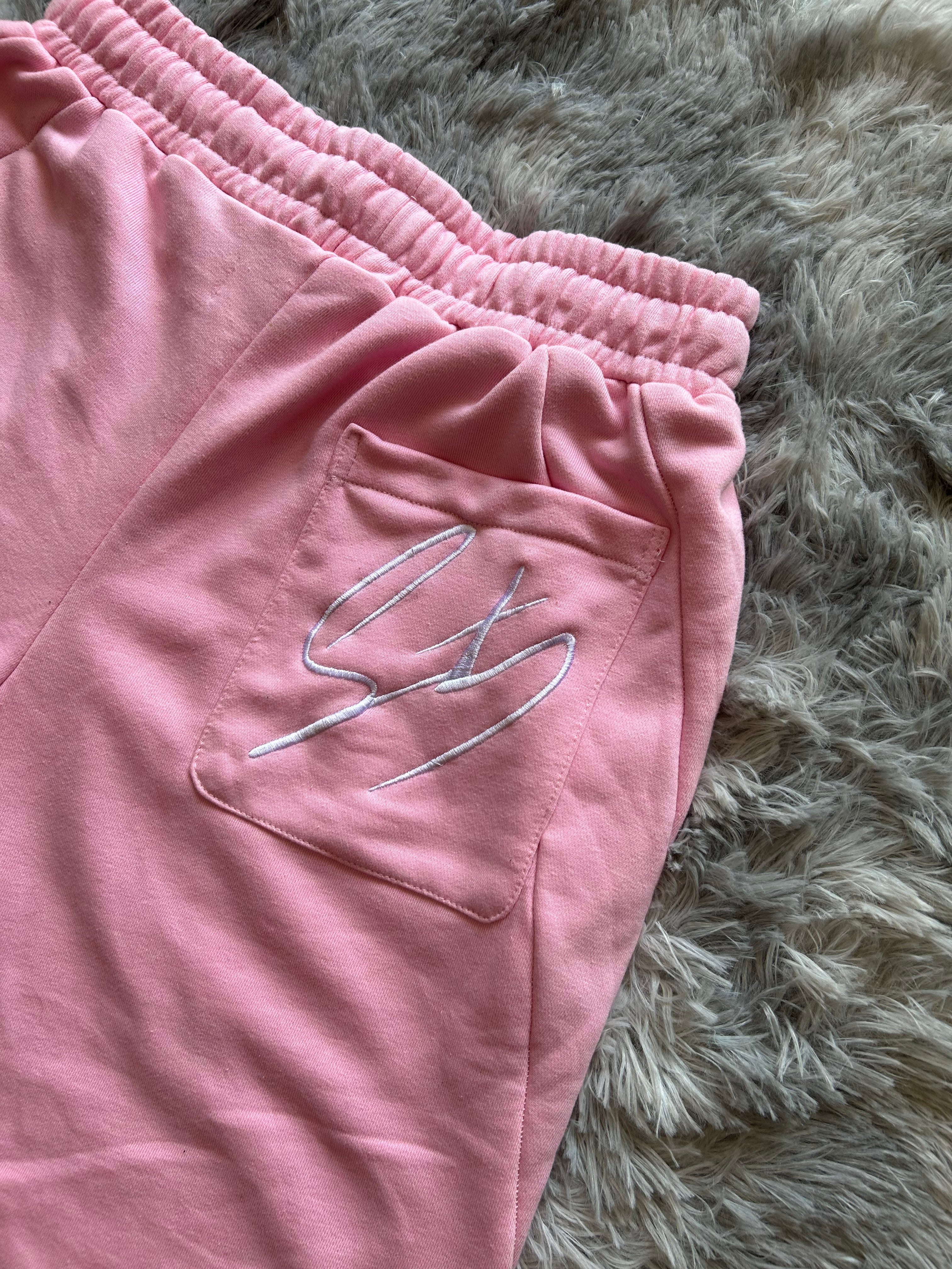 Shorts fit wide rosa pastello