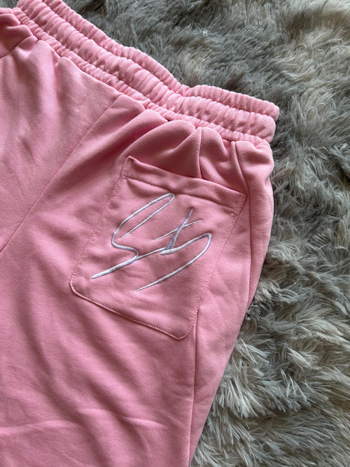 Shorts fit wide rosa pastello