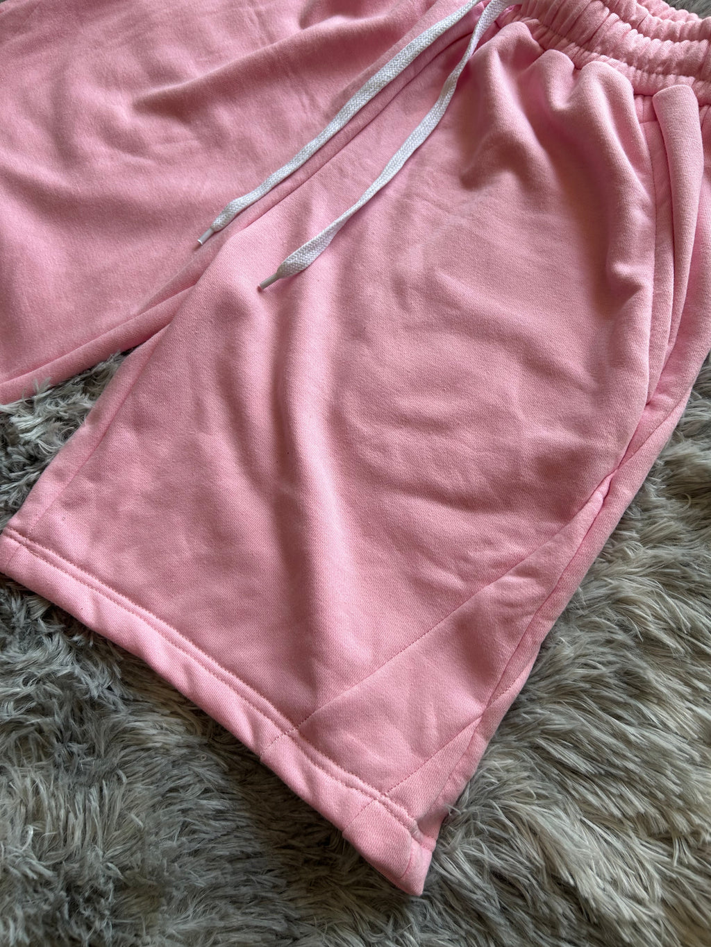 Shorts fit wide rosa pastello
