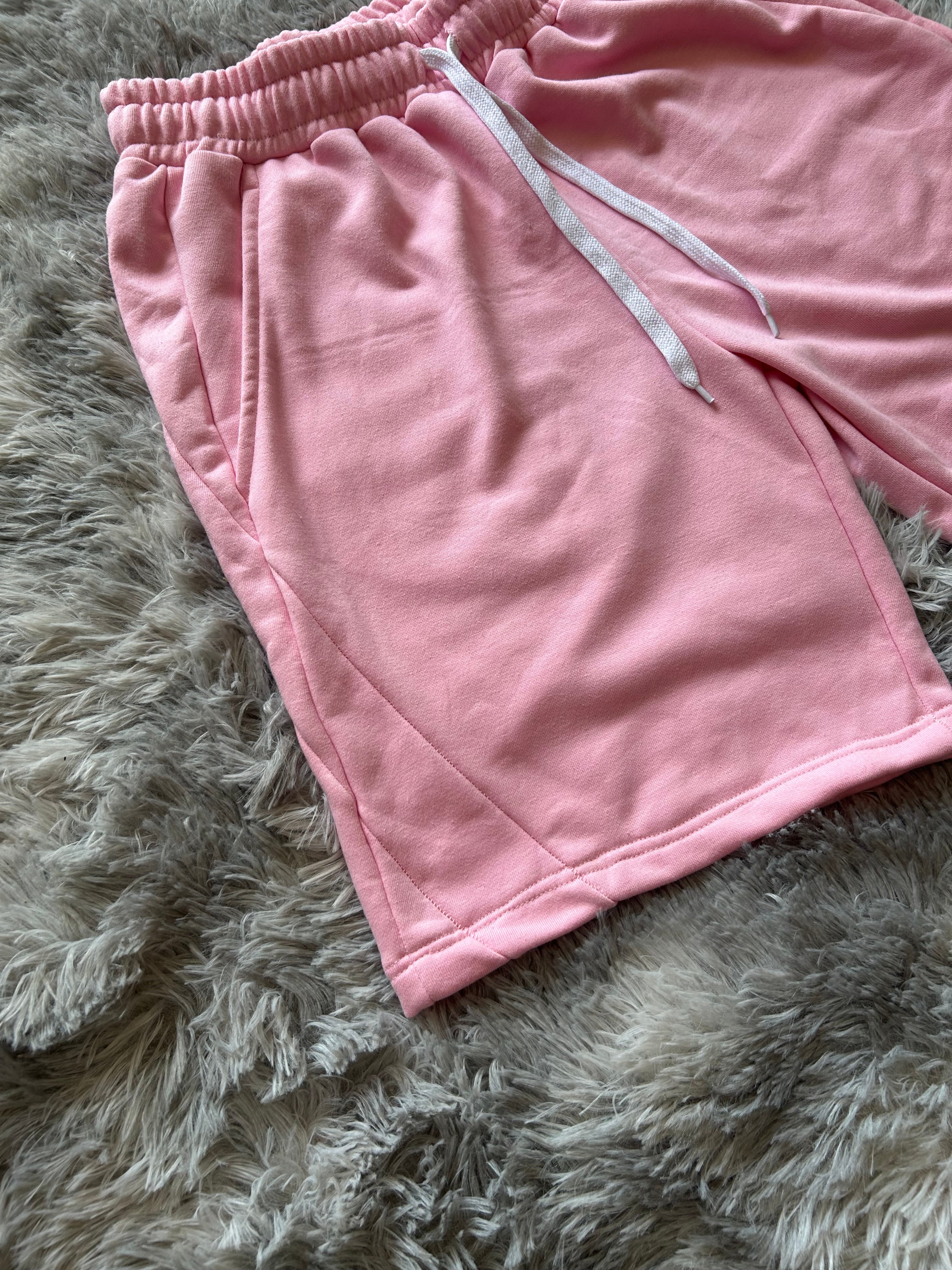 Shorts fit wide rosa pastello